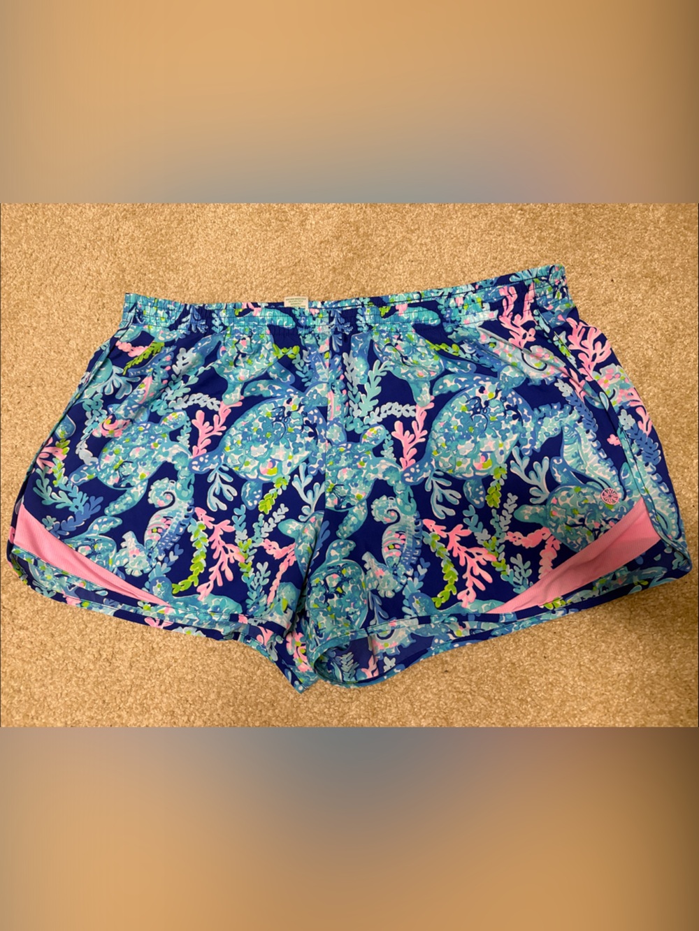 Lilly Pulitzer Luxletic sea turtle print athletic shorts